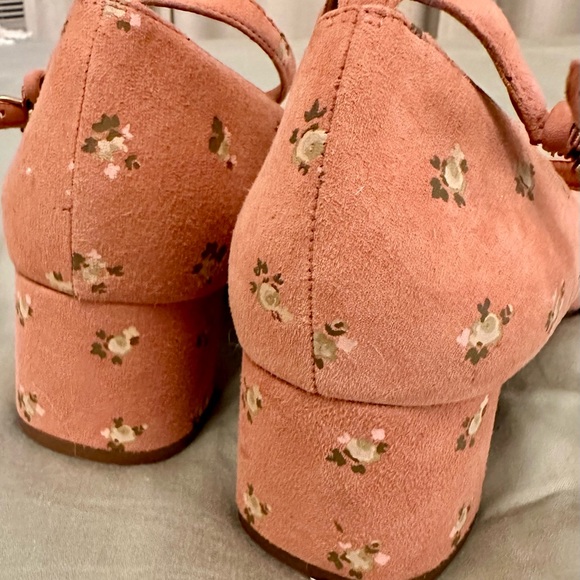 Coach Pink Floral Suede Ankle Strap Pumps, size 10 - Picture 4 of 8